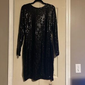 Fashion Nova Black Sequin Glam Dress